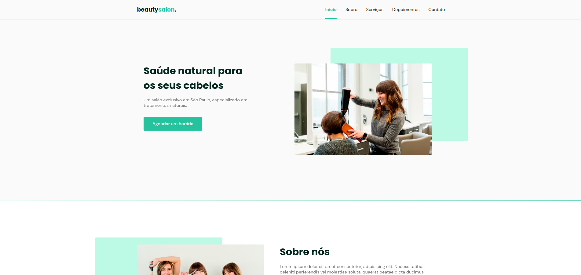 Tela do projeto Beauty Salon